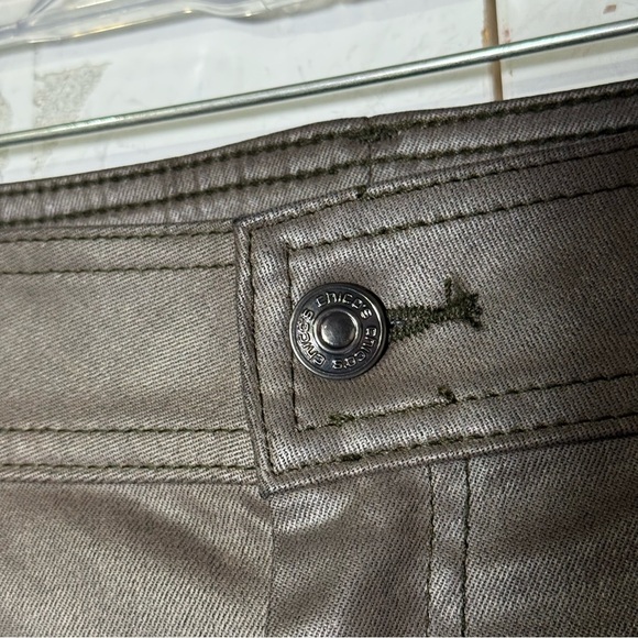 Chico's Coated Wide Leg Cropped Denim Jeans Mink Taupe Size 3 / 16 Brown - Picture 5 of 12